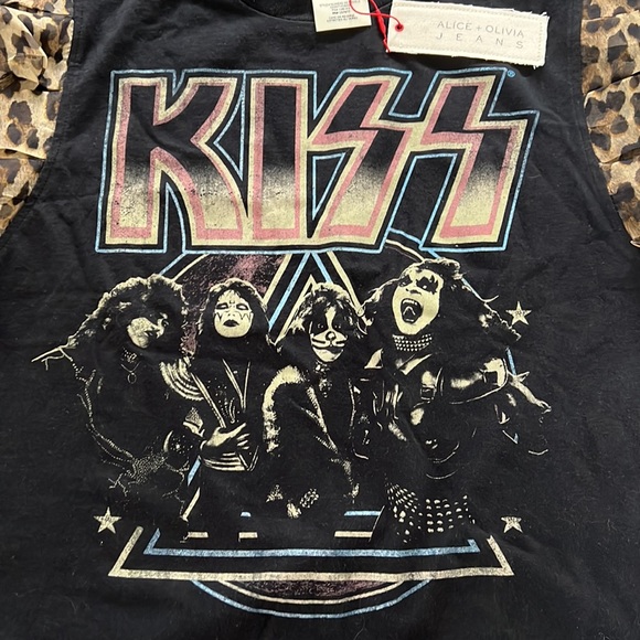 RARE 💋 alice + oliva MILLER BOYFRIEND TANK WITH RUFFLE SLEEVES size M/L NWT - Picture 10 of 10